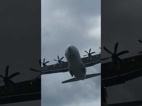 Rhode Island ANG c-130 super Hercules landing during the 2019 air show