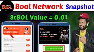 Bool Network Bull Run | Bool Network Airdrop 💵 | Bool network $tbol token claim staking| Snapshot