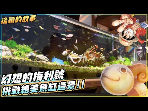 挑戰絕美魚缸造景  幻想的梅利號 🔥 海賊王後續的故事💪 ONE PIECE Going Merry Custom Painting for aquascaping