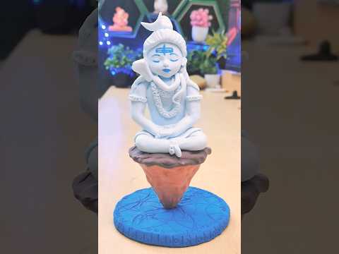 Diy Making Snow white Bhagwan Shiv with super Clay Idol 🏵️ #diy #clayart #shiv