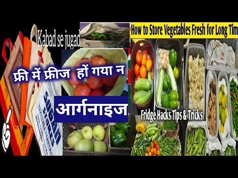 बिना पैसे खर्च किए अपने फ्रिज को आर्गनाइज करें /Vegetable Storage Tips/ waste polybags &Old clothes