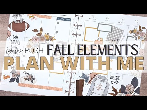 PLAN WITH ME | CLASSIC VERTICAL HAPPY PLANNER | FALL ELEMENTS LIVE LOVE POSH MOJO JOJO PLANS