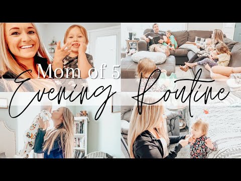 MOM OF 5 EVENING ROUTINE 🌟🌙 // Large Homeschooling Mom Nighttime Routine With a Baby + Toddler