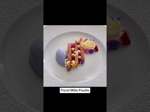 Floral Mille Feuille - Fine Dining Dessert Plating #shorts