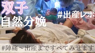 【普通分娩レポ】【双子】陣痛〜出産〜産後処置まで全てみせます！|グロなし！こわくない！|静かな出産