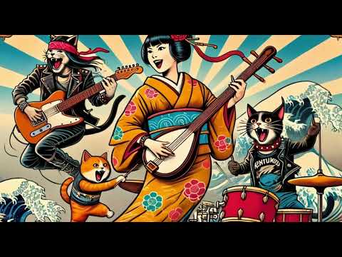 Shamisen BGM【Rock and Roll Remix】🤘【Japanese Ambient Music】background music for studying