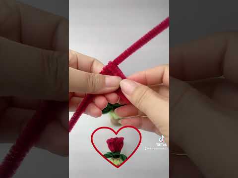 Handmade diy pipe cleaner rose #handmade #diy #gift #diyflowers #diycrafts #flowercraft #flower