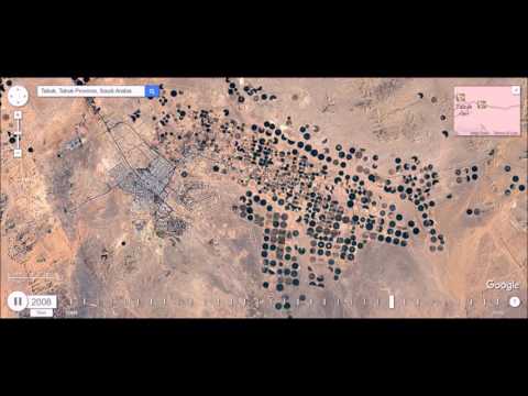 Irrigation of the Saudi Arabia Desert - Time Lapse