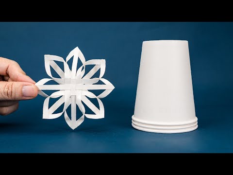 DIY 3D Snowflake | How to make 3D snowflakes from paper cup | Winter Craft