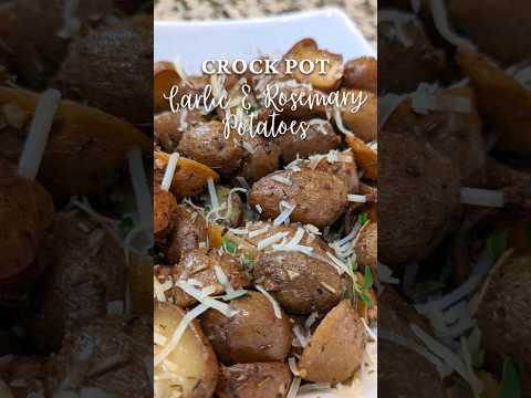 Garlic and Rosemary Potatoes that are made in the Crock-Pot and are so delicious!  #easterdinner