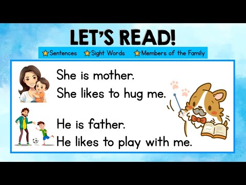 Reading for Grade 1 | Sight Words | Members of the Family | Pronouns | He, She and They