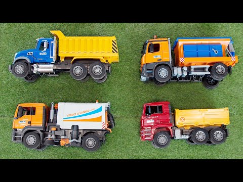 Let’s learn about the types of heavy equipment vehicles dump trucks, snowplows, and garbage trucks