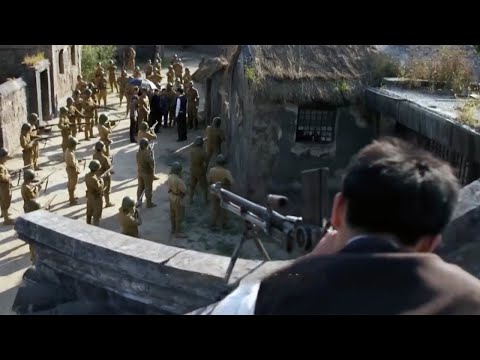 Chinese sharpshooters ambush the roof and snipe the Japanese colonel and his troops