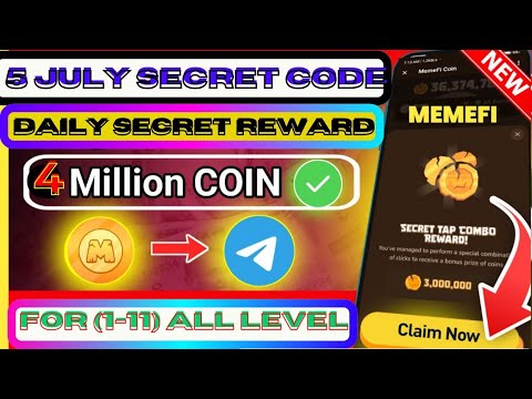 🛑 5 Level 1-11 Memefi Daily Combo | 4,000,000 Coins | Level 8 DOOMERETTE | 4th July 2024 #memeficoin