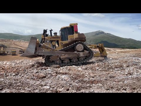 Caterpillar D9T Bulldozer Ripping Hard Ground - Diastasi Ateve