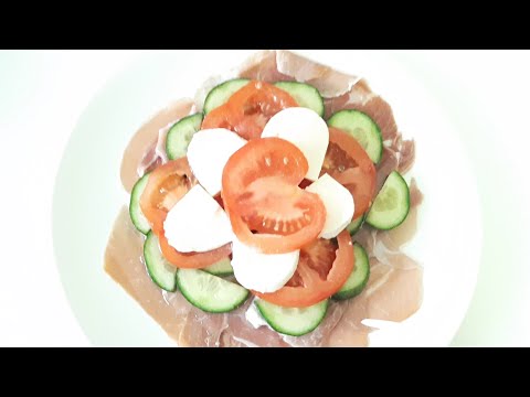 Salade jambon mozzarella prête en deux minutes : repas étudiant facile à faire pour le dîner!!!