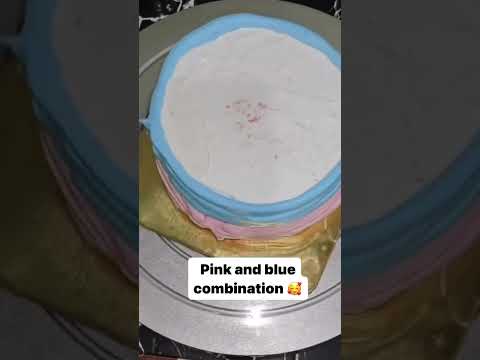 Pink and blue beauty🥰 #ytshorts #cakes #Dreamycakehouse #cakeart