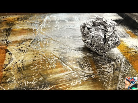 Revolutionize Your Canvas: Craft an Iconic Metallic Texture Marvel with Aluminum Foil!