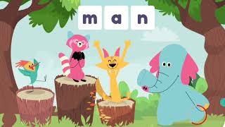 CVC Words | Words with m, a, n | Farman Academy Kids | consonant-vowel-consonant words