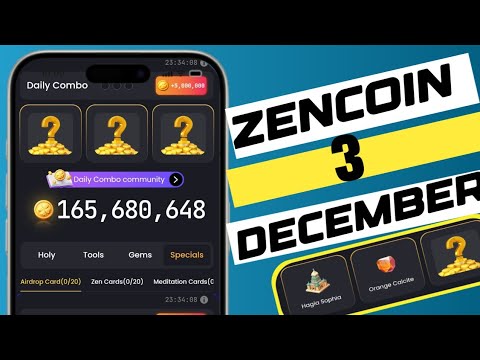 zencoin daily combo today 3 December | zen coin combo today | Zencoin | zen coin daily combo today