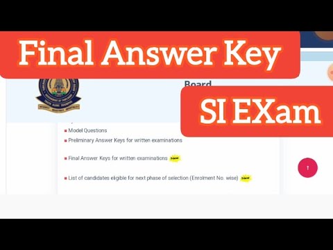 tnusrb si exam 2023 final answer key released|tamileligibility, general studies #tnusrb #siexam