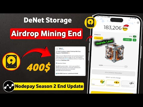 Nodepay Airdrop Season 2 Mining End Date | DeNet Storage Airdrop Snapshot Update | DeNet Airdrop