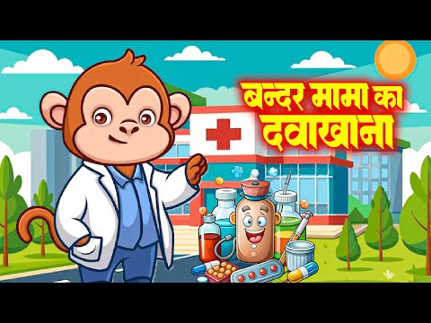 Bandar Mama Ka Dawakhana | बंदर मामा का दवाखाना | Nursery Rhymes | Kids Animated Songs ‪@riyakidtv