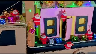 Santa Claus car gives gifts for New Year 2021