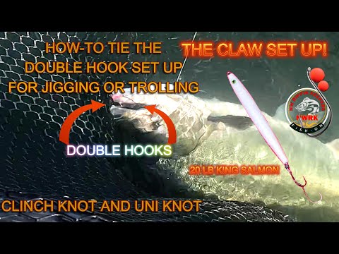 Double hook rig,How to tie a Snell knot and Clinch knot for double hook rig, (the best set up)ClAW