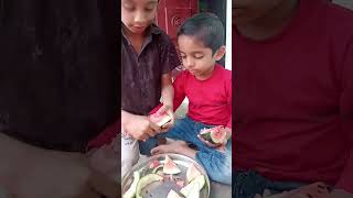 We are eating watermelon #funnyvideo #funny #funideas #kidsfunnytalks #cutebaby #babyjokesa #cute