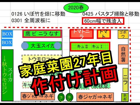 【畑の作付けプランと2020年春の様子】家庭菜園27年目 無農薬野菜で半自給自足