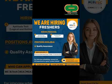 We are hiring fresher graduates