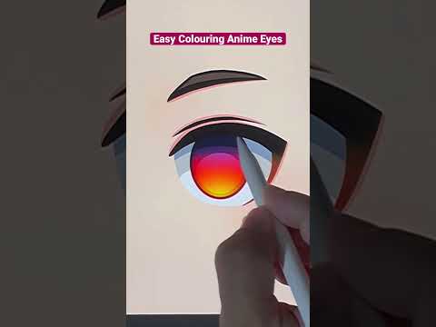 🤯Easy Colouring Anime Eyes Step by Step with Procreate #anime #drawing #art