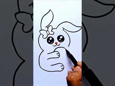 easy cute rabbit 🐇 drawing #viralshort #youtubeshort #shorts #rabbitdrawing   #easyartwithbiplab