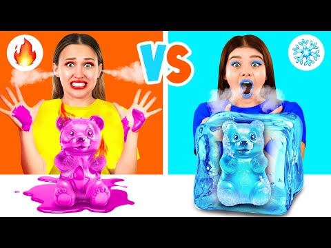 Caliente vs Frío & Comida Rosa vs Azul Desafío por PaRaRa Challenge