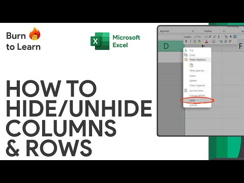 How To Hide-Unhide Columns Or Rows | Excel Tutorial