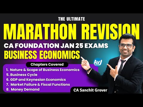 CA Foundation Business Economics | Marathon Revision | Part 1 | Jan 25 Exams | CA Sanchit Grover