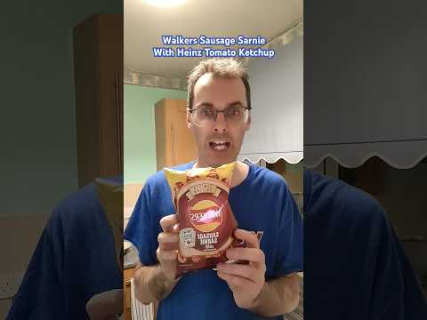 Walkers Sausage Sarnie With Heinz Tomato Ketchup Taste Test #shorts #shortsvideo #food