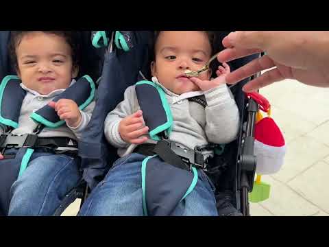 Twins ate with us for the first time on Christmas