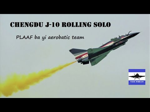 Chengdu J-10  rolling solo from PLAAF Ba Yi Aerobatic team