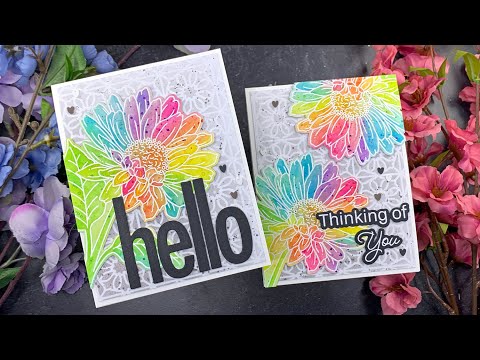 Easy Rainbow Watercolor Using 3 Distress Inks | Picket Fence Studios