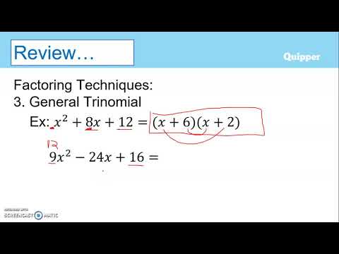 Review on Factoring Binomials and Trinomials | Grade 8 and Grade 10 Math