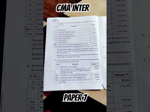 cma inter paper 7 Tax june'24 question paper #cmainter #cmastudent #cmaaspirants