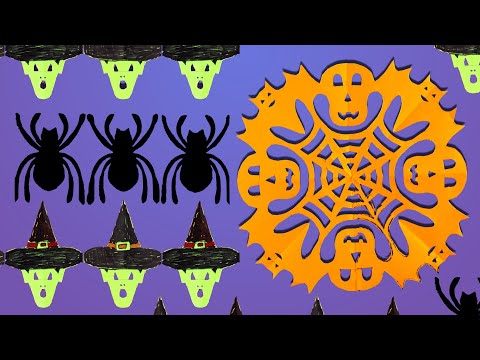 DIY Halloween Paper Decorations | Skulls, Bats, Spiders and Witches 🎃🕸️