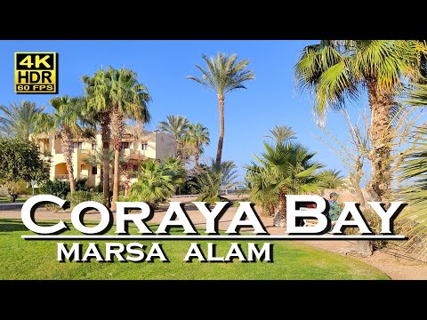 Marsa Alam Coraya Bay, Coraya Beach Walk Egypt 4K 60fps HDR 💖 The best places 👀 Walking Tour 🇪🇬