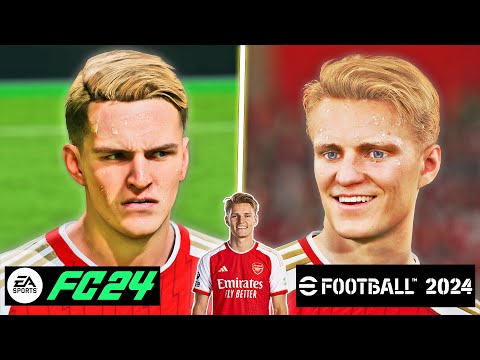 EA SPORTS FC 24 vs eFootball 2024 - Arsenal Player Faces vs Real Life | Fujimarupes