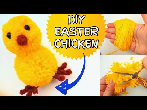 EASY DIY Yarn Chicken Pom Pom | Fun Easter Craft