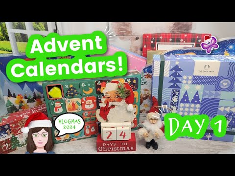 Day 1 - Opening Lots of ADVENT CALENDARS!  Vlogmas Day 1!  2024