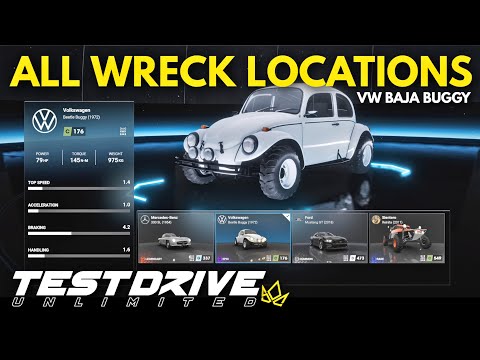 All VW Baja Buggy Wreck Locations in TDU Solar Crown | Test Drive Unlimited SC | TDU3 Barn Finds