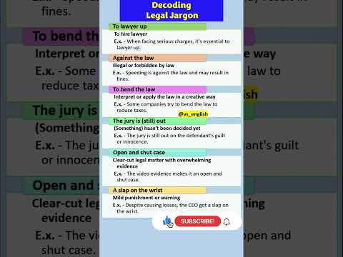 Important LEAGL JARGON Vocabulary #vocabulary  #englishgrammar #english #shorts VS ENGLISH